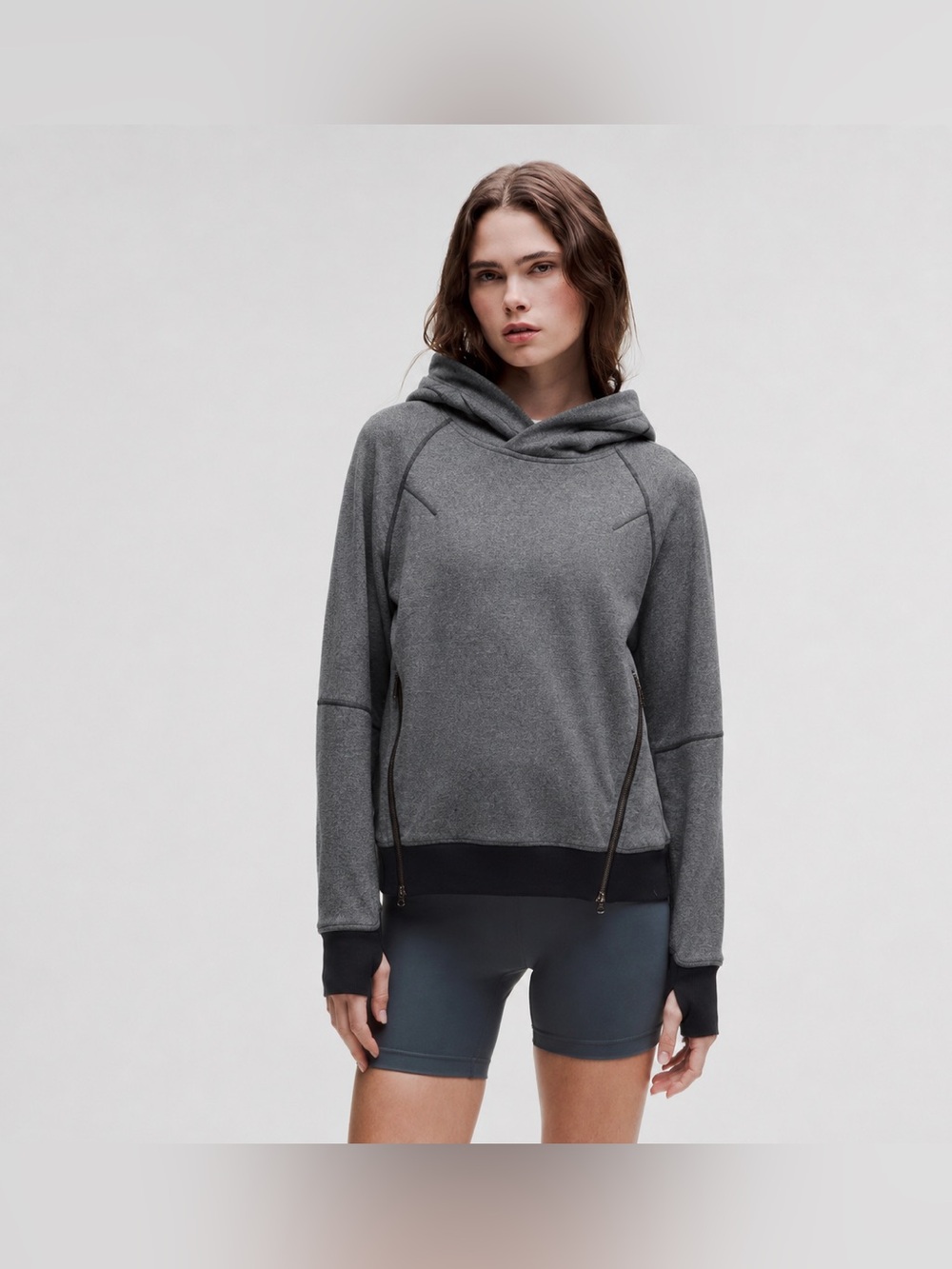 Lululemon Athletica Gray Hoodie Hooded Sweatshirt SIZE 4 *L